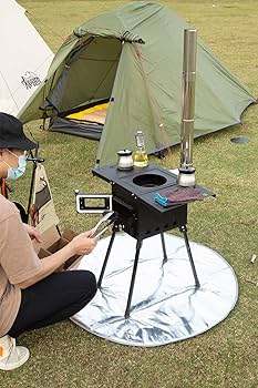 Amazon.co.jp: Shinyever 薪ストーブ 高さ調整可能 アウトドア